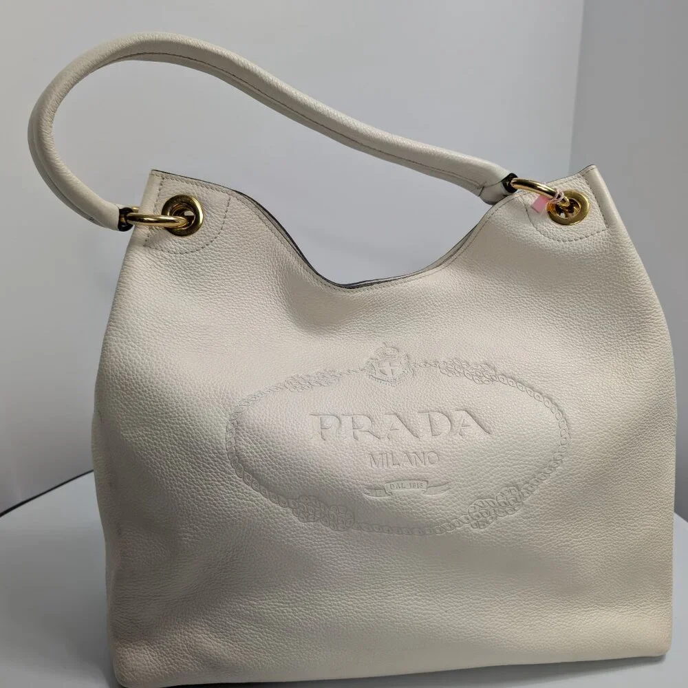 Prada Vitella Phenix Cream Hobo Bag - Picture 2 of 9